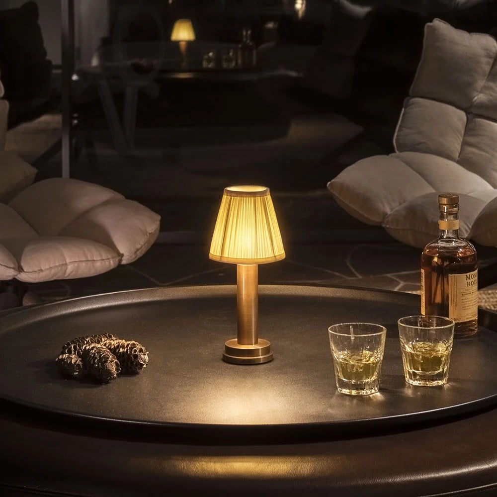 Dimmable Rechargeable Fabric Shade Table Lamp