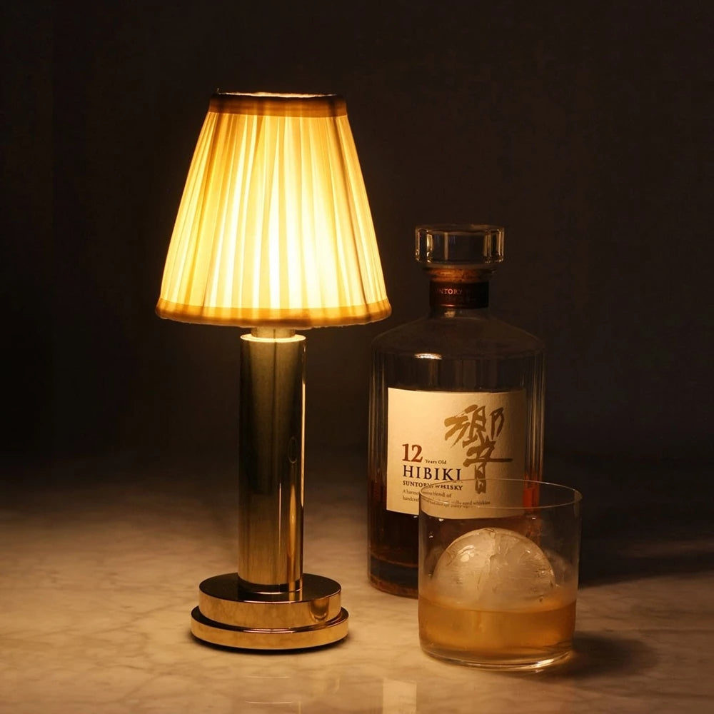 Dimmable Rechargeable Fabric Shade Table Lamp