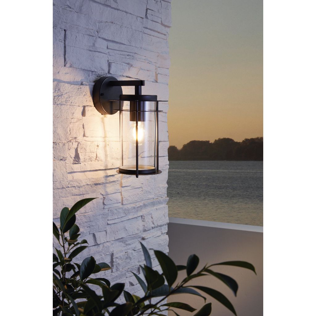 EGLO WALL OUTDOOR 96239 VALDEO STEEL/GLASS BLACK WALL LIGHTING
