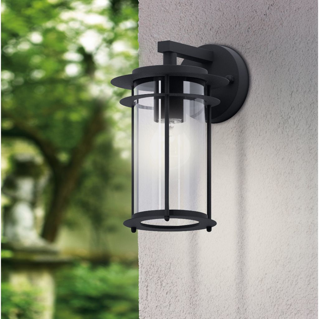 EGLO WALL OUTDOOR 96239 VALDEO STEEL/GLASS BLACK WALL LIGHTING