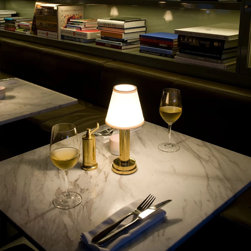 Dimmable Rechargeable Fabric Shade Table Lamp