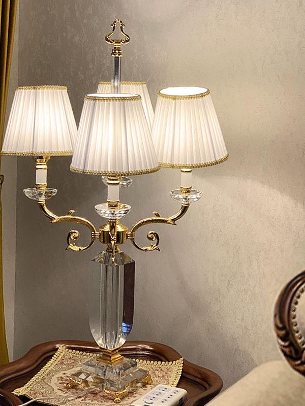 European Luxury Gold Crystal Table Lamp