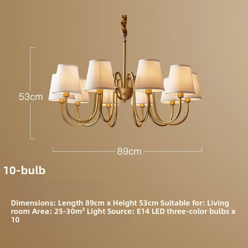 Bronze Farmhouse Fabric Chandelier