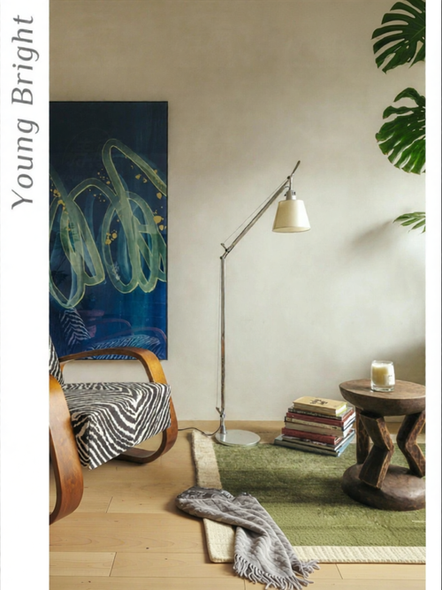 Antique Adjustable Arm Designer Floor Lamp