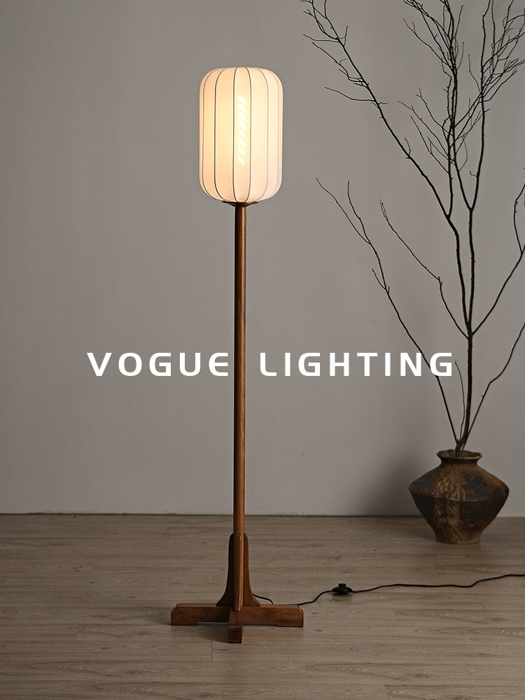 Japandi Zen Solid Wood Floor Lamp