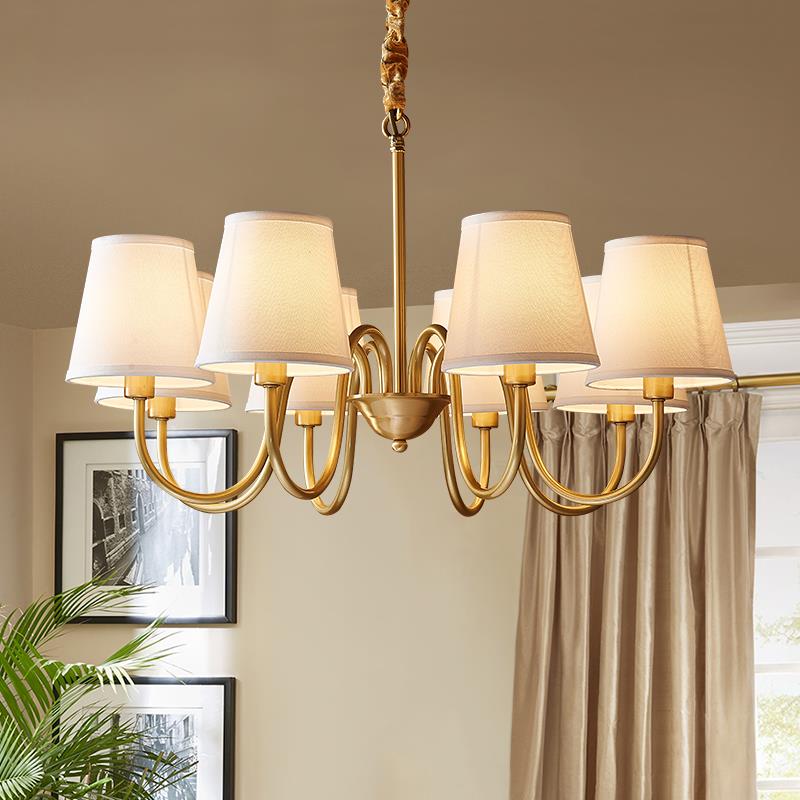 Bronze Farmhouse Fabric Chandelier