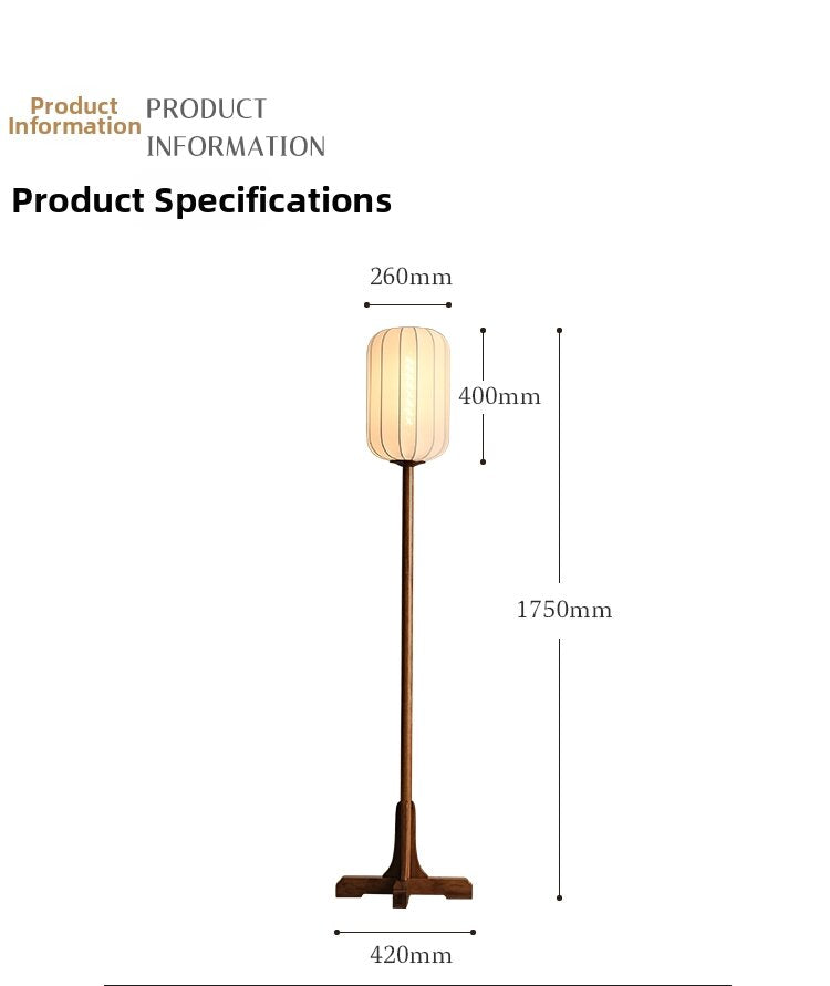 Japandi Zen Solid Wood Floor Lamp