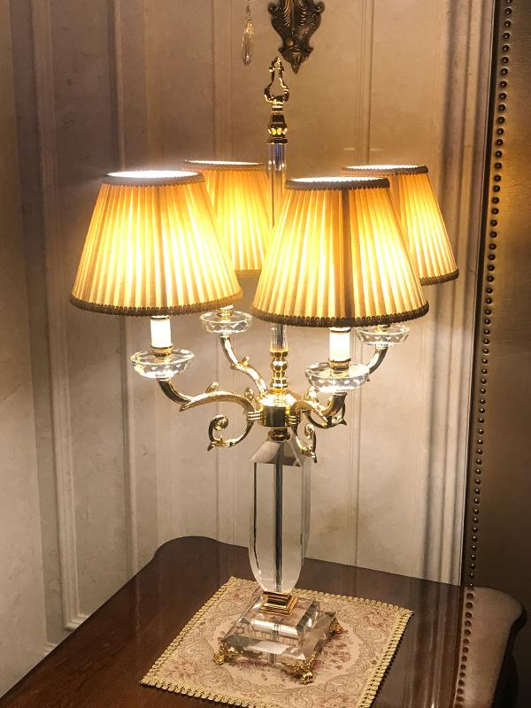 European Luxury Gold Crystal Table Lamp