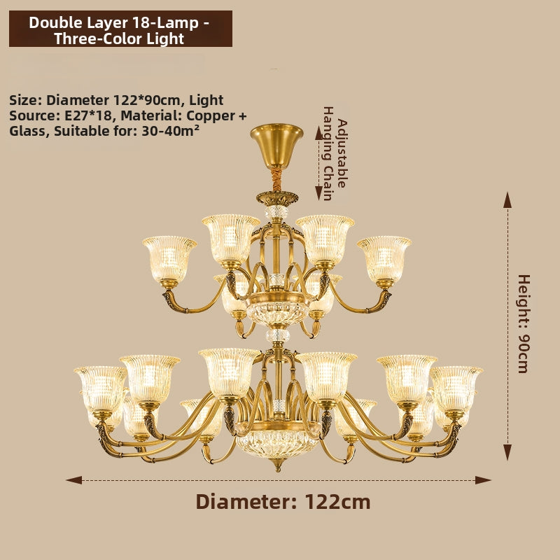 Vintage Copper Crystal Chandelier