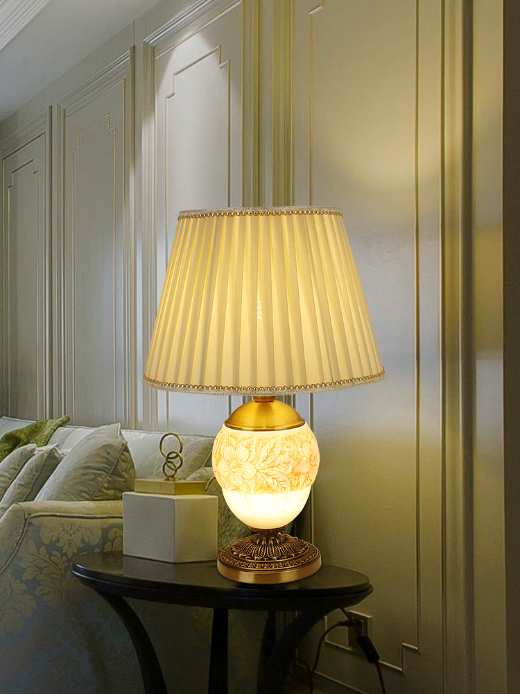 Bronze Marble European Bedside Table Lamp