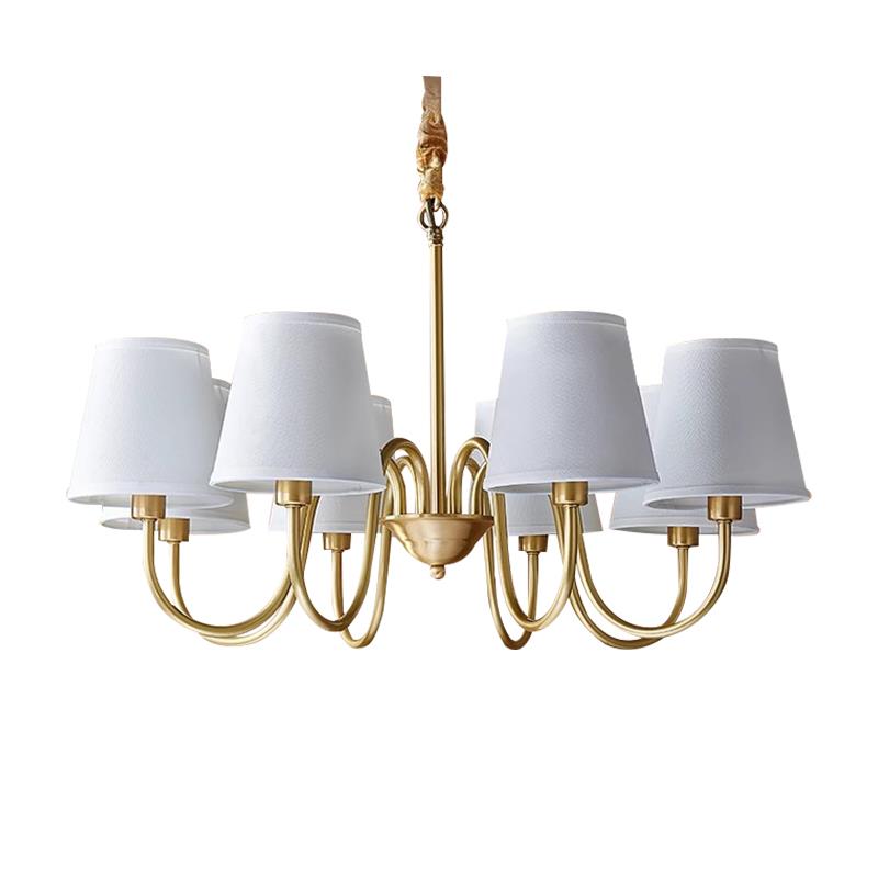 Bronze Farmhouse Fabric Chandelier