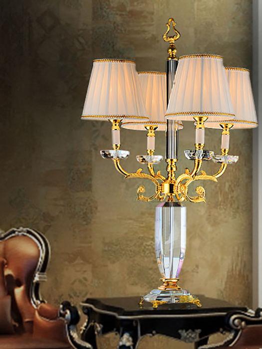 European Luxury Gold Crystal Table Lamp