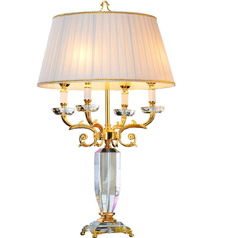 European Luxury Gold Crystal Table Lamp