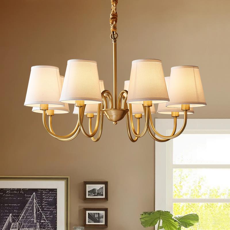Bronze Farmhouse Fabric Chandelier